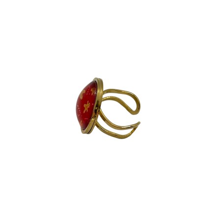 ring steel gold round gingerbread man1
